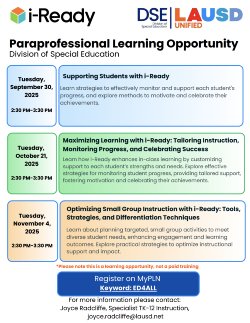 Paraprofessional Learning Opportunity Flyer
