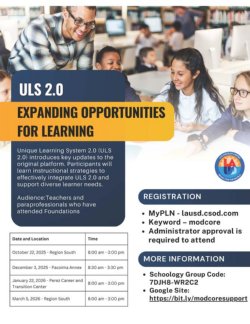 ULS 2.0 Training Flyer